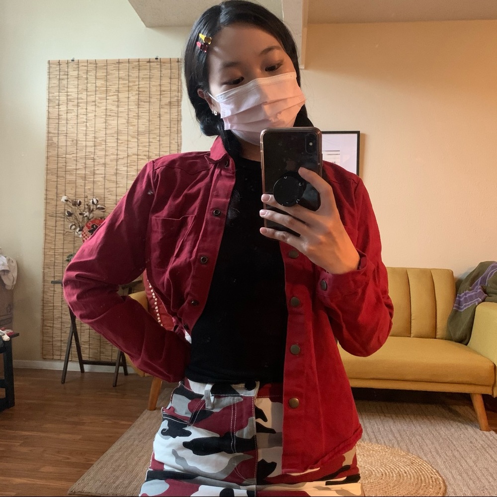 Red Button Jacket - Picture 3 of 4